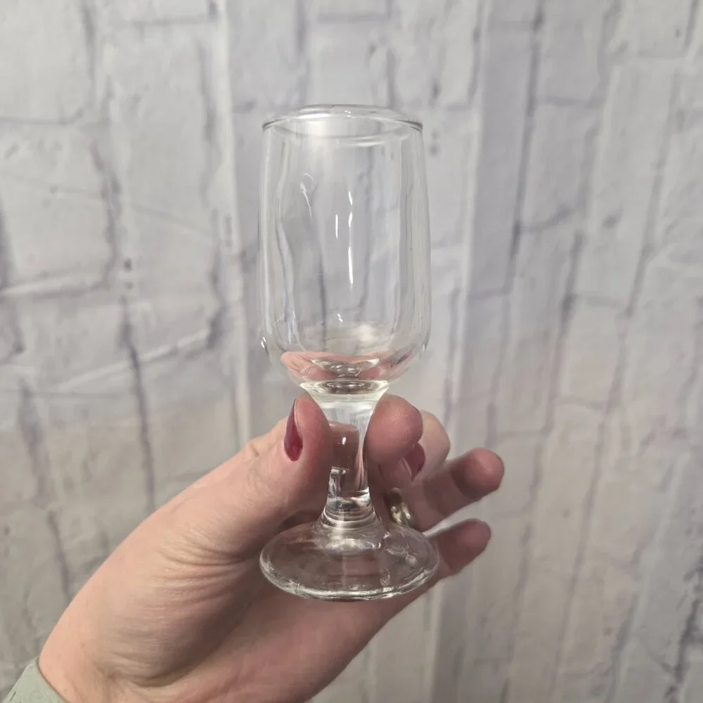 Vintage Clear Rummers Cordial Glasses Set of 9